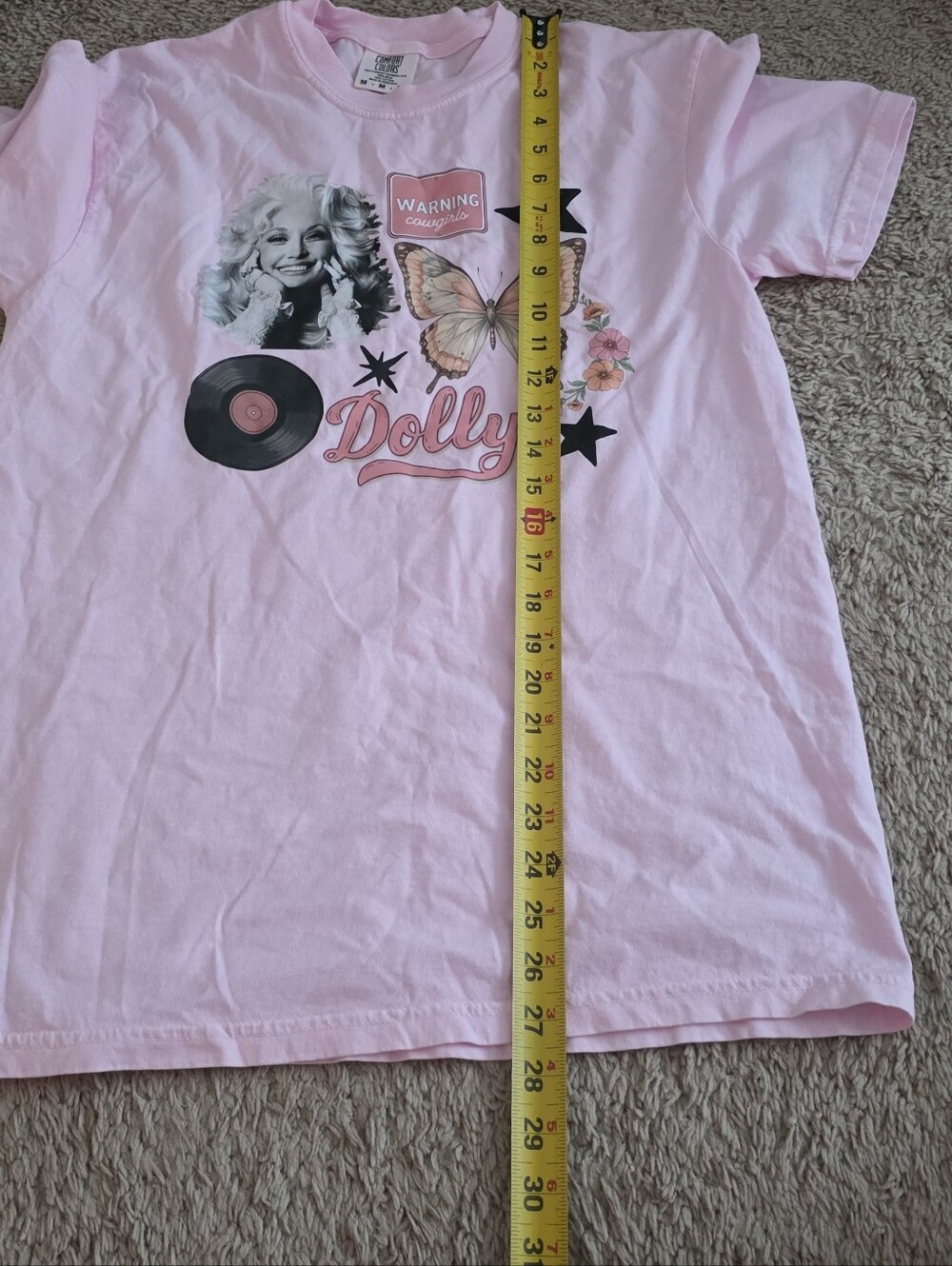 Comfort Colors Dolly Parton Graphic Tshirt Pink Unisex M Cotton Western Cowgirl - Picture 4 of 5